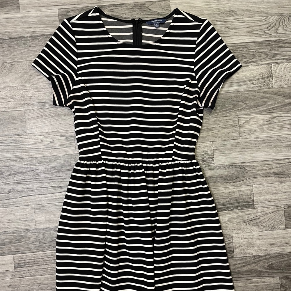 Women’s black and white striped dress